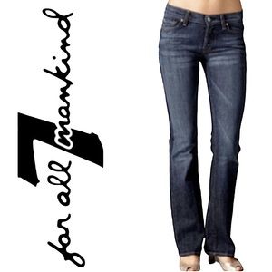 7 For All Mankind size 31 boycut medium wash distressed jeans 4 button fly  EUC